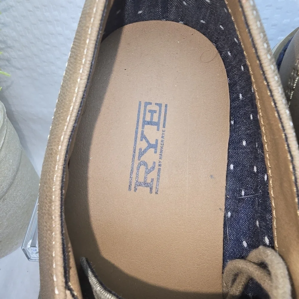 HAWKER RYE MENS ABELU CANVAS SPORT DERBY SHOE BEIGE TAN SIZE 10